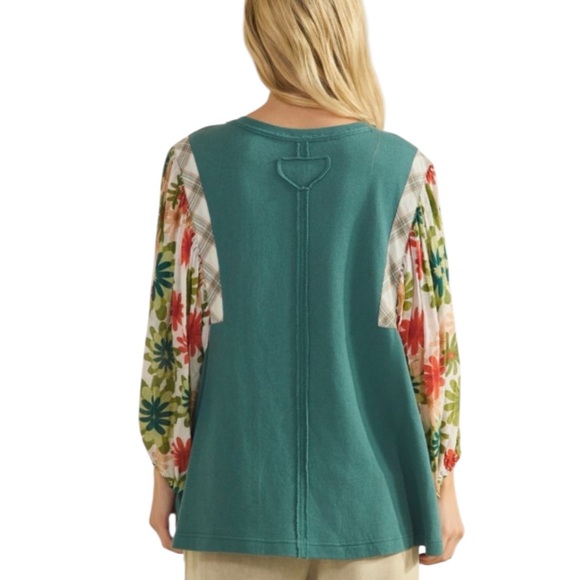 705: SAGE + FIG PLUS NWT TOP TEAL (LR) - Picture 2 of 2
